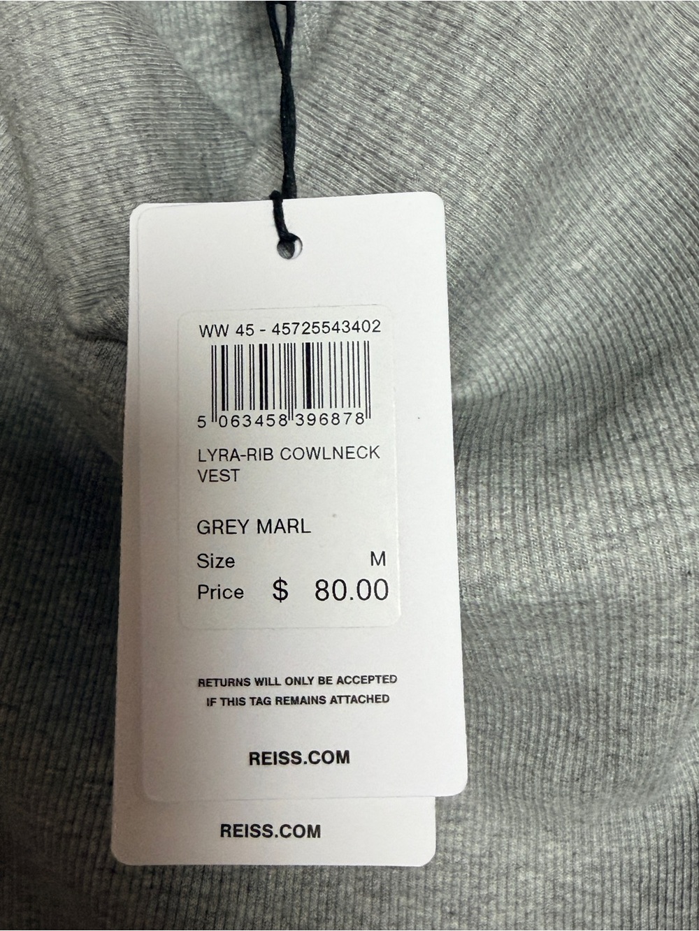 Reiss Lyra Rib Cowl Neck Top - Picture 8 of 8